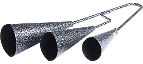 Fame Triple Agogo Bell, Metallische Cowbell, Samba und Capoeira, 3 Glocken, Soundvariationen, Schwarz, Robuste Verarbeitung, Musikliebhaber, Schlägel nicht inkludiert