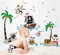 HALLOBO® Wandtattoo Piraten Schiff See Meer Korsar Wandsticker Aufkleber Kinderzimmer Vögel