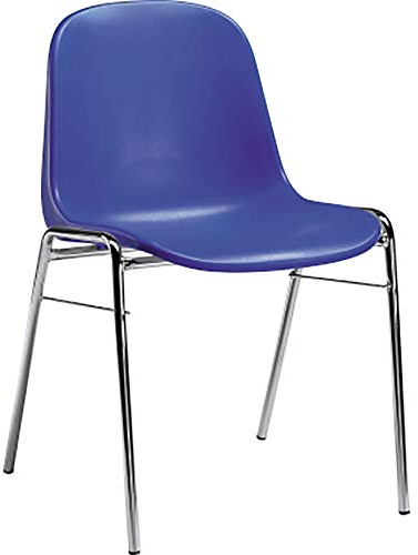 Besucherstuhl Gestell verchromt Sitzschale Polyamid blau (800235250)