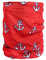 Halstuch Schlauchschal Damen Multifunktionstuch Schutz Herren Maritim-Look mit Anker Outdoor Atmungsaktiv Wetterfest Sport Rundschal Motorrad Tuch Loop (Anker rot)