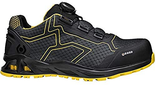 Base Protection K-Rush Scarpa Antinfortunistica con Sistema BOA, Nero/Giallo, Taglie 38