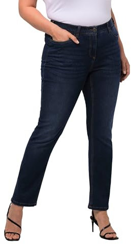Ulla Popken Damen Slim-jeans Jeans, Blue Denim, 56W / 32L EU