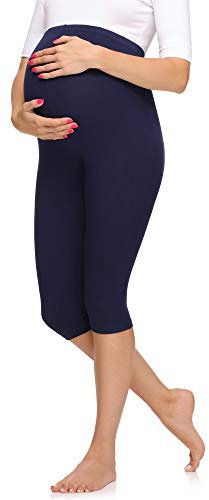 Merry Style Legging 3/4 Grossesse Maternité Tenue Sport Femme MS10-298 (Bleu Marine, M)