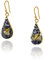 Amazon Collection Orecchini a goccia con fiore pressato in argento Sterling dorato e oro 14 ct, viola, taglia unica