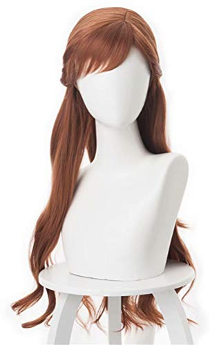 NiceLisa Lange Braune geflochtene Perücke Prinzessin Princess Cosplay Perücke Langwelliges lockiges geflochtenes Anime Wigs