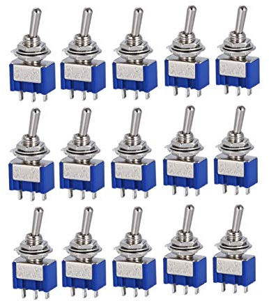 JZK 15 Stück AC 125V 6A EIN-EIN 3 Stifte 2 Position Mini Kippschalter SPDT