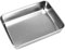 Güker Teglia da forno in puro acciaio inox, rettangolare, per cuocere, bordo profondo, lucida e lavabile in lavastoviglie, 30 x 35 x 5,5 cm