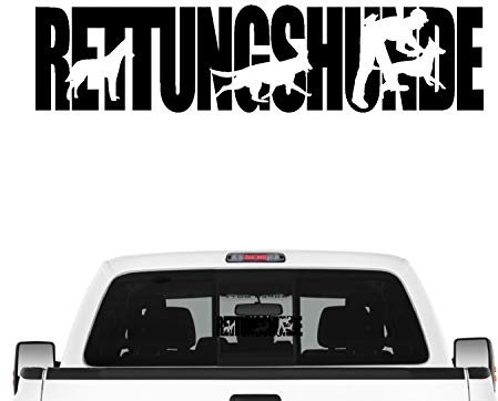 siviwonder Rettungshunde Hundesport Auto Aufkleber Hund Folie Mantrailing Suchhunde Farbe Schwarz, Größe 45cm