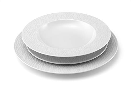 MÉDARD DE NOBLAT - Service vaisselle - Urban - Porcelaine - Lot de 18 assiettes - Blanc