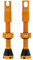 Peaty's X Chris King MK2 Tubeless Ventil Presta - Integrierter Speichenschlüssel & Ventilkernentfernungskappen, Mountainbike, Rennrad Fahrrad Reifen, Kompatibel einfügen, 7075 Aluminium - 42mm Orange
