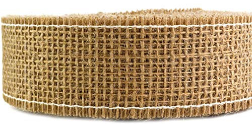finemark 3 m x 50 mm Dekoband Jute Natur (103) Juteband Geschenkband 5 cm Gitterband Schleifenband aus Naturjute nachhaltig Ostern Herbst Deko hart appretiert