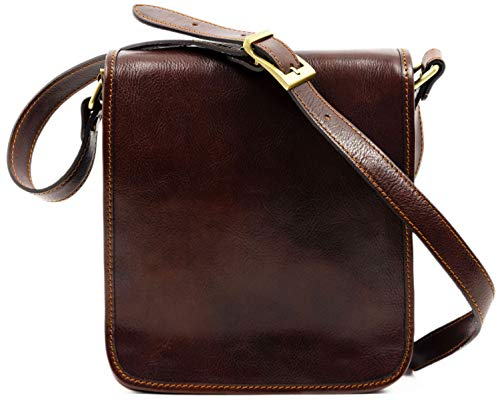Time Resistance Schultertasche aus Leder Herren - Messenger Bags - Umhängetasche Herren - Elegante Ledertasche - Herren Tasche