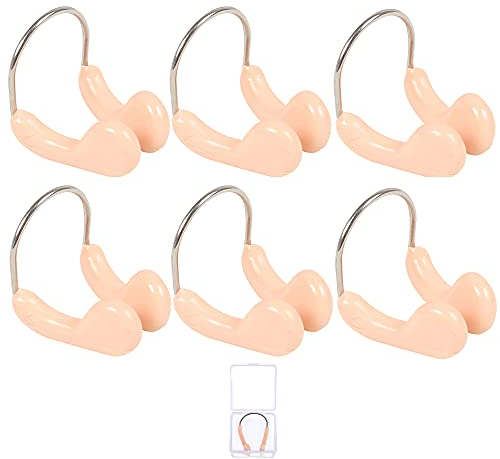 Pinza de Nariz de Natación,6 PCS Tapón Protector de Natación Protector de Pinzas con Caja para Niños Adultos Entrenamiento de Natación Competiciones para Principiantes