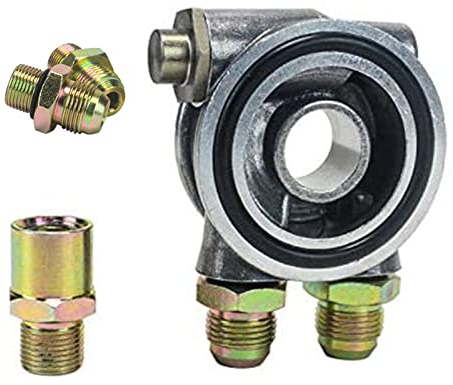 Ölkühler-Filterplatte, AN8 Ölfilter-Adapter, Aluminium, Sandwich-Ölfilter, Kühladapter, Platte, Öltemperaturkühler, Teiladapter (AN8+3/4 Zoll-UNF-16)