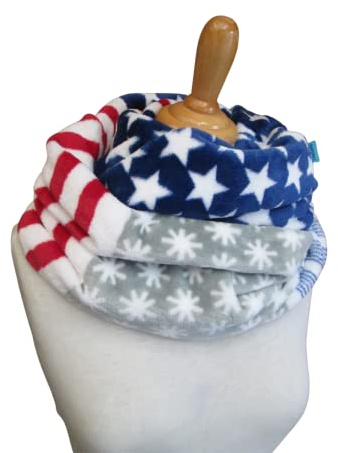 Stars and Stripes toller Loop im USA Design mit Sternen und Streifen Schal weiß blau rot