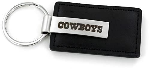 aminco NFL Dallas Cowboys Leder-Schlüsselanhänger mit lasergraviertem Logo
