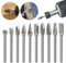 Doppelschnitt-Hartmetall-Frässtift-Set, 3 mm Schaft, Holzschnitzzubehör für Holzbearbeitung, Bohren, Gravieren, Polieren, Trimmen, Schleifen, 10 Stück