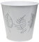 Kingston Tools Printed Plant Pot Flower Pots Galvanised Garden Planter — 7 Litres Large Round Metal Planters — Height: 26.5cm x Top: 27cm x Bottom: 18.5cm — White