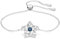 Swarovski Stella Armband, Blaues und Rhodiniertes Damenarmband mit Strahlenden Swarovski Kristallen