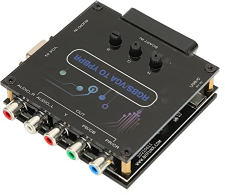 RGBS VGA SCART to YPBPR Converter, Convert Video to Color Difference, for SFC, for, for N64, for PS1 Fat, for Fat, etc