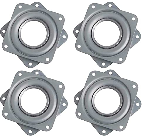 Gamrong Drehteller 4 stück Quadratische Drehplatte Kugellager Drehteller,3 Zoll 360 Grad Drehplatte Drehscheibe Kugellager Drehbare Lazy Susan Quadratische für TV Rack Esstisch Küchen Anzeigen Regal