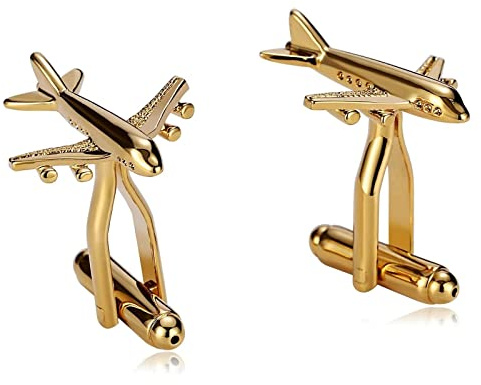 Hemd für Manschettenknöpfe, Gold Hemd für Manschettenknöpfe Hemden Flugzeug Flugzeug Hemd Accessoires 2.3X1.9CM