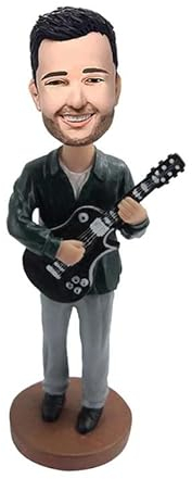 Custom Man Playing Guitar Bobblehead, Einzigartige Figur, Custom Wackelköpfe, Figuren, Personalisierte Puppe, Handgefertigte Geburtstagsgeschenke für Mann, für Bestfreund, Ehemann, Chef, Büro,