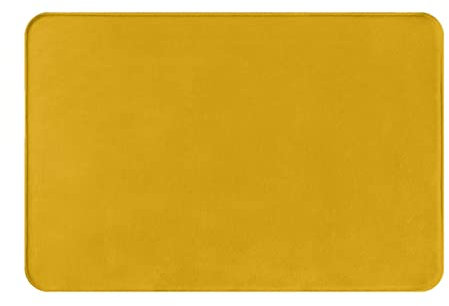 DMORJ Mustard Yellow Flannel Non Slip Floor Mat :>> 16x24in,Indoor Front Desk Kitchen Bedroom Living Room Garage Office Etc