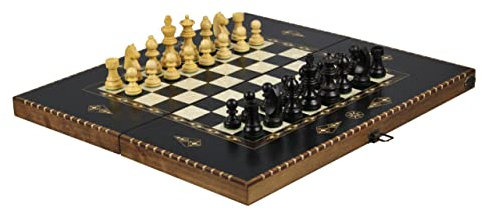 Chess & Backgammon Rural Pièces de staunton classiques ébène 50,8 cm
