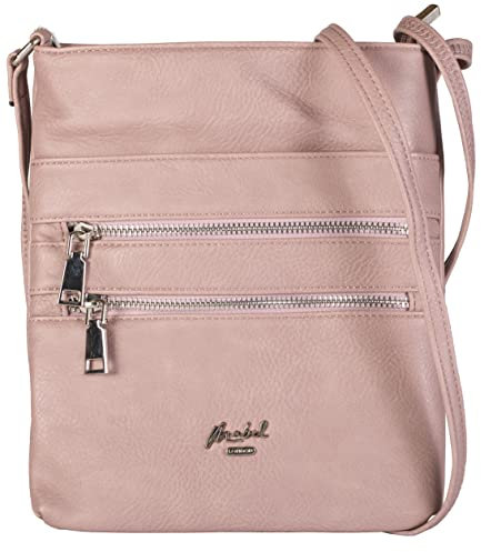 Mabel London - Borsa a tracolla piccola da donna - Borsa a tracolla lunga alla moda in vari colori, rosa cipria