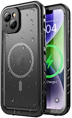 SPORTLINK für iPhone 14 Plus Wasserdicht Hülle - 360 Grad Outdoor Schutzhülle kameraschutz Displayschutz[ mit MagSafe][IP68 Waterproof] [6FT Stoßfeste Hard Case ] Magnetisch handyhülle Schwarz 6,7