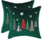 Tosleo 2 Stück Kissenbezug Weihnachten 40x40 cm Dekokissen Kissenhülle Grün Weihnachtsbaum Kissenbezüge für Sofa Wohnzimmer Schlafzimmer Festival Party