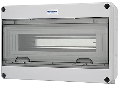 MOLLOM 15 Modules Leitungsschutzschalter MCB Verteilerschutzbox mit DIN-Schiene, IP65 wasserdicht, für den Innen- und Außenbereich