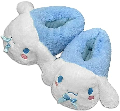 Roffatide Anime Cinnamoroll Fuzzy Slippers with Melody, Closed Toe, Open Back Foam, Kuromi Slippers with Rubber Sole for Women & Men