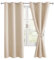 Hiasan Verdunklungsvorhänge Gardinen mit Ösen,Beige Blickdicht Vorhänge,2 Stück,117 x 137 cm (Breite x Höhe),weiche Schiebevorhänge für Schlafzimmer,Wohnzimmer usw.