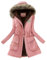 KONG JIMFAN Übergangsjacke Damen Herbst Kühlweste Regenponcho Damen Thermojacke Damen Fleecejacke Damen Skijacke Fahrradjacke Damen Winterjacke Lang Damen Trachtenjacke Damen(Light pink,L)