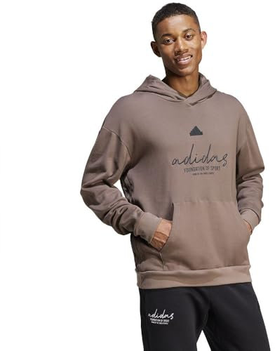 Adidas Herren Brand Love French Terry Hoodie, Earth strata, XL