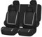 LICOME Autositzbezüge Sets für Smart 451 Fortwo 2009 2010 2011 2012 2013 2014, Komplettset Autositzschoner, Auto-Schonbezüge für die Vordersitze Rückbank, Bequem Innenraum Zubehör,D Grey