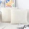 NIULAA Beige Cord Kissenbezug 40x40 Kissenbezüge Kordsamt 2er Set Gestreift Plüsch Kissenhülle Flauschig Deko Kissen Bezüge Quadratisch Kord Sofakissen Zierkissen Wohnzimme