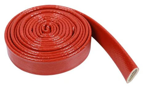 LSCAILIAO Manicotto Antincendio Schermato Termicamente in Fibra di Vetro Rivestito in Silicone per Laboratorio, Fabbrica E Casa,1m,Inside Diameter 70mm