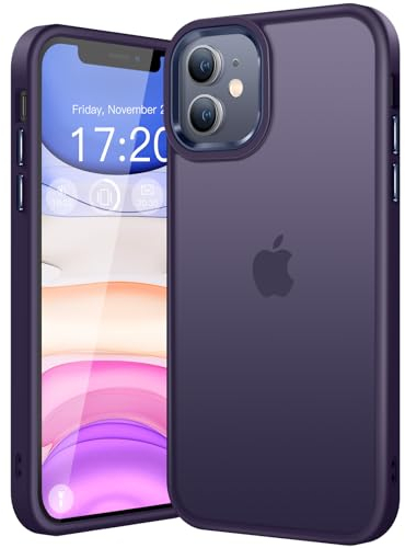 PuyaTeya Handyhülle für iPhone 11 Hülle, [Military Stoßfest] [Transluzente Matte Schutzhülle] Anti-Fingerabdruck Stoßfest rutschfeste Hülle iPhone 11 (Lila)