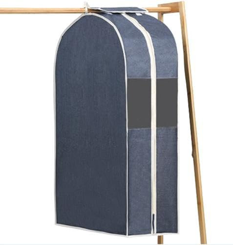 BLUEZY Buste Copriabiti, Borsa per Abiti Appesi Copri Abiti in Cotone Traspirante Copri Abiti di Grande capacità Copri Abiti da Armadio Custodie per Abiti Protezione per Giacche C,90×60×28cm