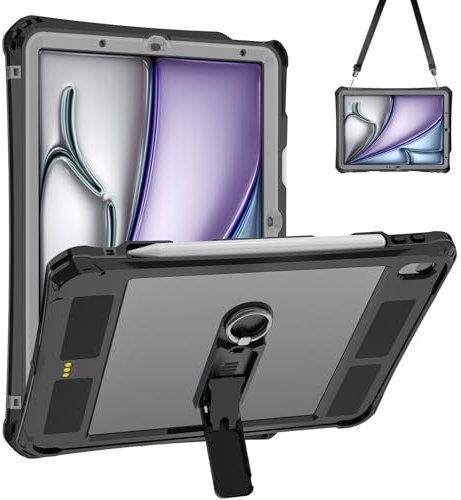 wasserdichte Hülle für iPad Air 11 Zoll 6 Generation,M2 2024, [Integrierter Displayschutz & Stifthalter & Ständer] Robuste Ganzkörperhülle für iPad Air 6 5 4 Generation (11/10,9 Zoll,2024/2022/2020)