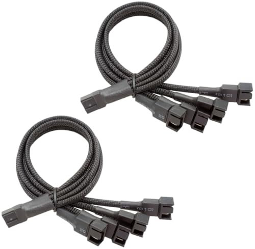WeddHuis 2pcs Cable Divisor, Splitter de Controlador de Ventilador Compatible con Ventiladores de Caja de PC de 3 Pines/4 Pines, Placas Madre