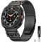 Miimall Bracelet pour Samsung Galaxy Watch Ultra 47mm, Bracelet Classique en Acier Inoxydable pour Hommes et Femmes avec Bande Métallique Sans Interstice pour Galaxy Watch Ultra 47mm (Noir)