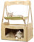 Hibtn Double Cat Hammock Bed with Wooden Frame - Breathable Pet Swing Chair House Combo for Cats and Small Dogs, Indoor Hanging Sleeping Pod Cosy Nest