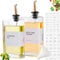 Janxin 2 pièces Ensemble De Bouteilles d'Huile de 350 Ml, Carré de Bouteille d'Huile d'Olive, Convient pour le Café, La Sauce Soja, Le Vin, La Sauce à l'Huile et au Vinaigre, 36 étiquettes (Or)