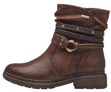 Jana Damen Stiefeletten ohne Absatz Wasserabweisend Vegan, Braun (Cognac), 38 EU