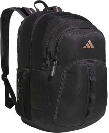 adidas Primetime School Backpack 41L | Padded 15-In. Laptop Sleeve, Multiple Organizer Pockets, Water-Bottle Pockets, Durable Build, School Gym & Travel Ready