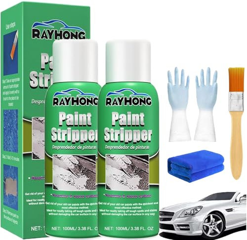 Rayhong - Sverniciatore Ray Hong con pennello, per rimuovere la vernice dell'auto e la pulizia delle superfici metalliche (2 pezzi)